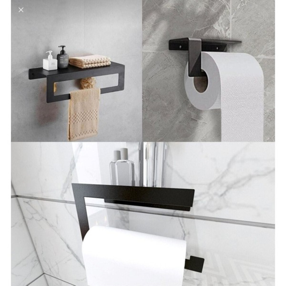 JaguArt Modern Metal 3'lü Set Raflı Banyo Havlu Askılığı Rulo Havlu Askılığı Tuvalet Kağıtlığı Banyo Askılık Fiyatı