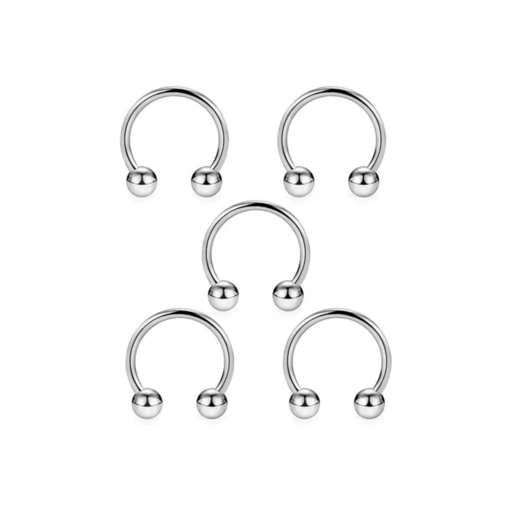 Jaida Moda 316l Cerrahi Çelik Gümüş Renk 5li Set Septum Piercing 8 MM Beden Altın & Gümüş Piercing Fiyatı