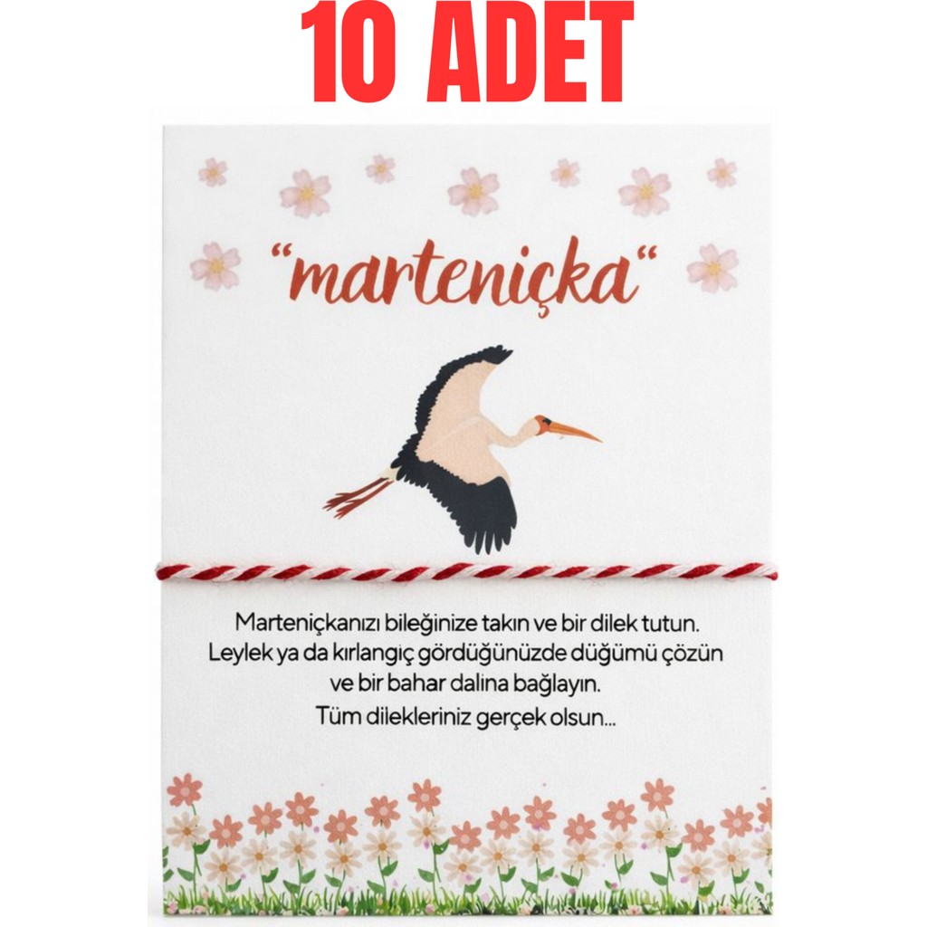 Jaida Moda Marteniçka Ip Bileklik – 10 Adet | Hediye Paketli & Kartlı Diğer Fiyatı