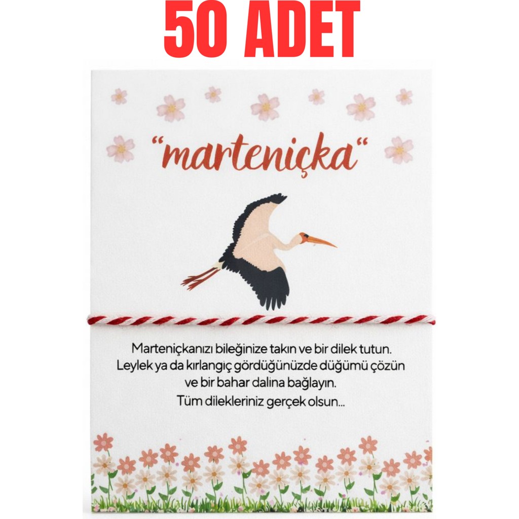 Jaida Moda Marteniçka Ip Bileklik – 50 Adet | Hediye Paketli & Kartlı Diğer Fiyatı