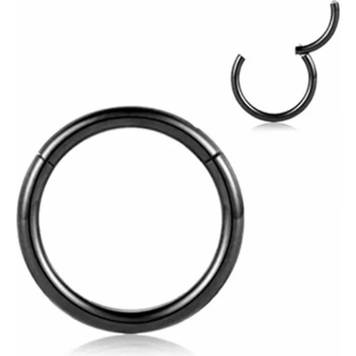 Jaida Moda Unisex 316L Cerrahi Çelik Kilitli Halka Tragus, Helix, Burun, Kıkırdak Piercing - 6 mm - Siyah Diğer Fiyatı