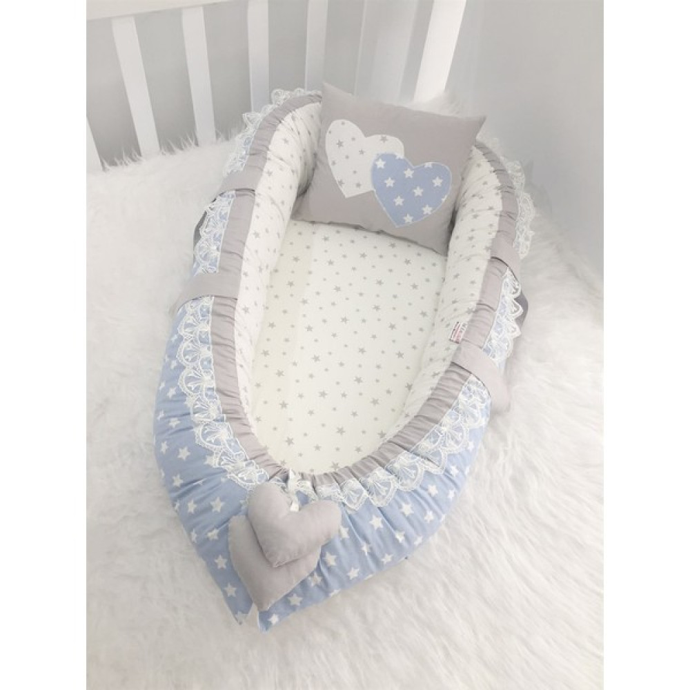 Jaju Baby Babynest Mavi Yıldızlı Lüx Baby Nest Bebek Yatağı Fiyatı