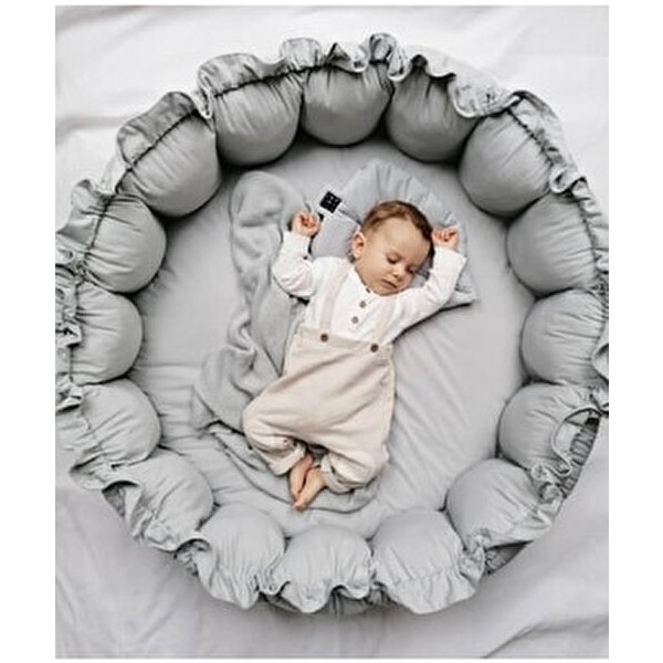 Jaju Baby Babynest Organik Kumaş Gri Açılır - Kapanır Oyun Minderi Jaju-Babynest Bebek Yatağı Bebek Yuvası - Yeşil Bebek Yatağı Fiyatı