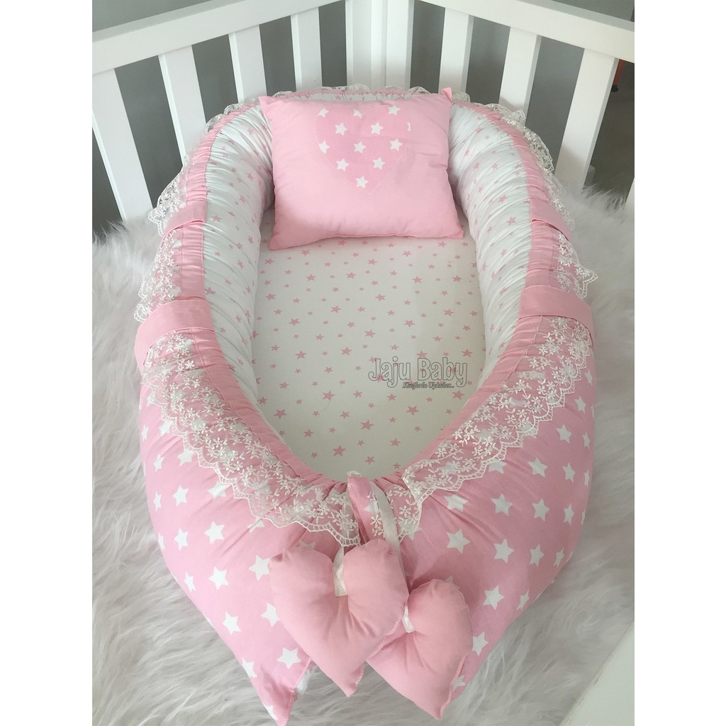 Jaju Baby Jaju Babynest Pembe -Beyaz Yıldız Lüx Babynest Park Yatak / Oyun Parkı Fiyatı