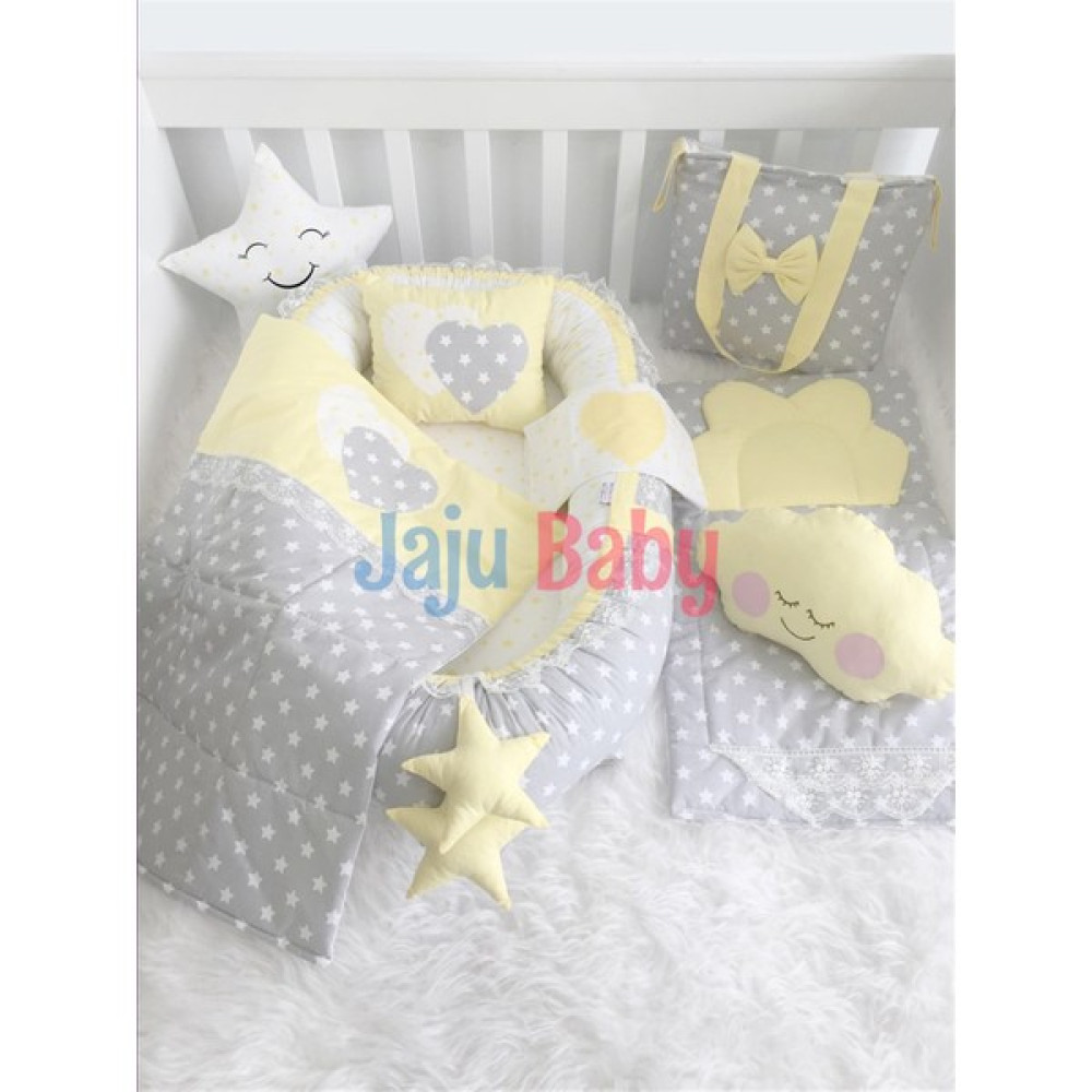 Jaju Baby Jaju Babynest Sarı Yıldızlı Babynest Bebek Yatağı Set - Vizon Park Yatak / Oyun Parkı Fiyatı