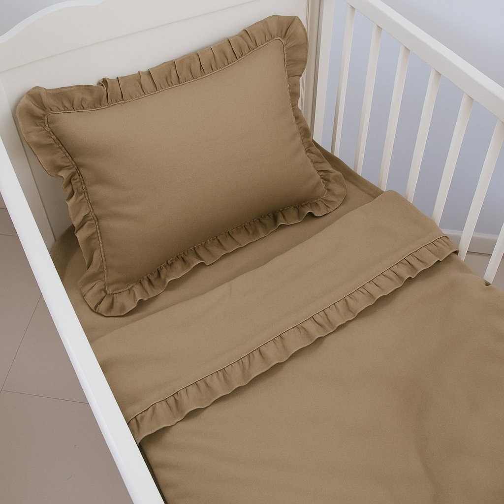 Jaju Baby Kahve Bebek Nevresim Takımı – 60X120 | 70X140 | 80X130 Beşik Uyumlu – Fırfırlı Premium Set - Kahverengi Nevresim Takımı Fiyatı