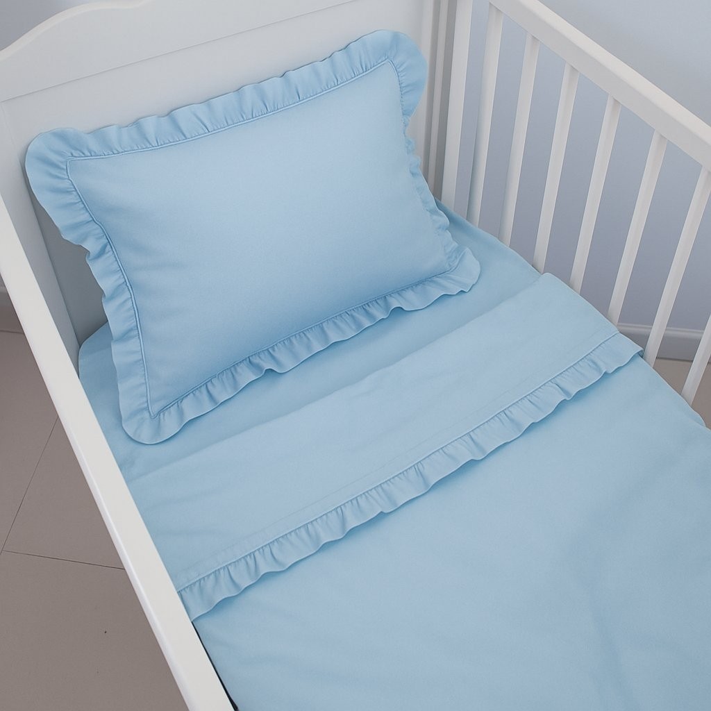 Jaju Baby Mavi Bebek Nevresim Takımı – 60X120 | 70X140 | 80X130 Beşik Uyumlu – Fırfırlı Premium Set Nevresim Takımı Fiyatı