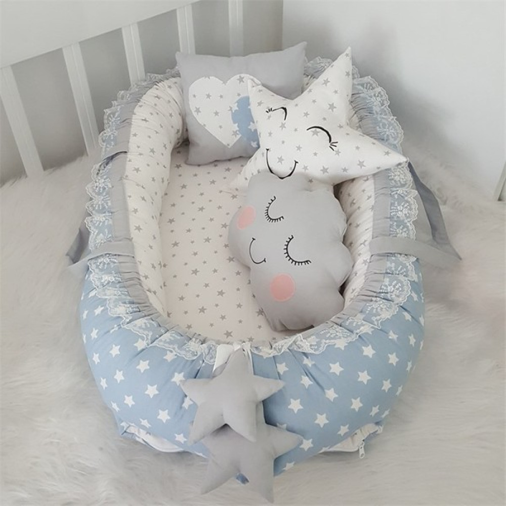 Jaju Baby Mavi Yıldız Lüx 4 Parça Babynest Set Ana Kucağı ve Oto Koltuğu Fiyatı