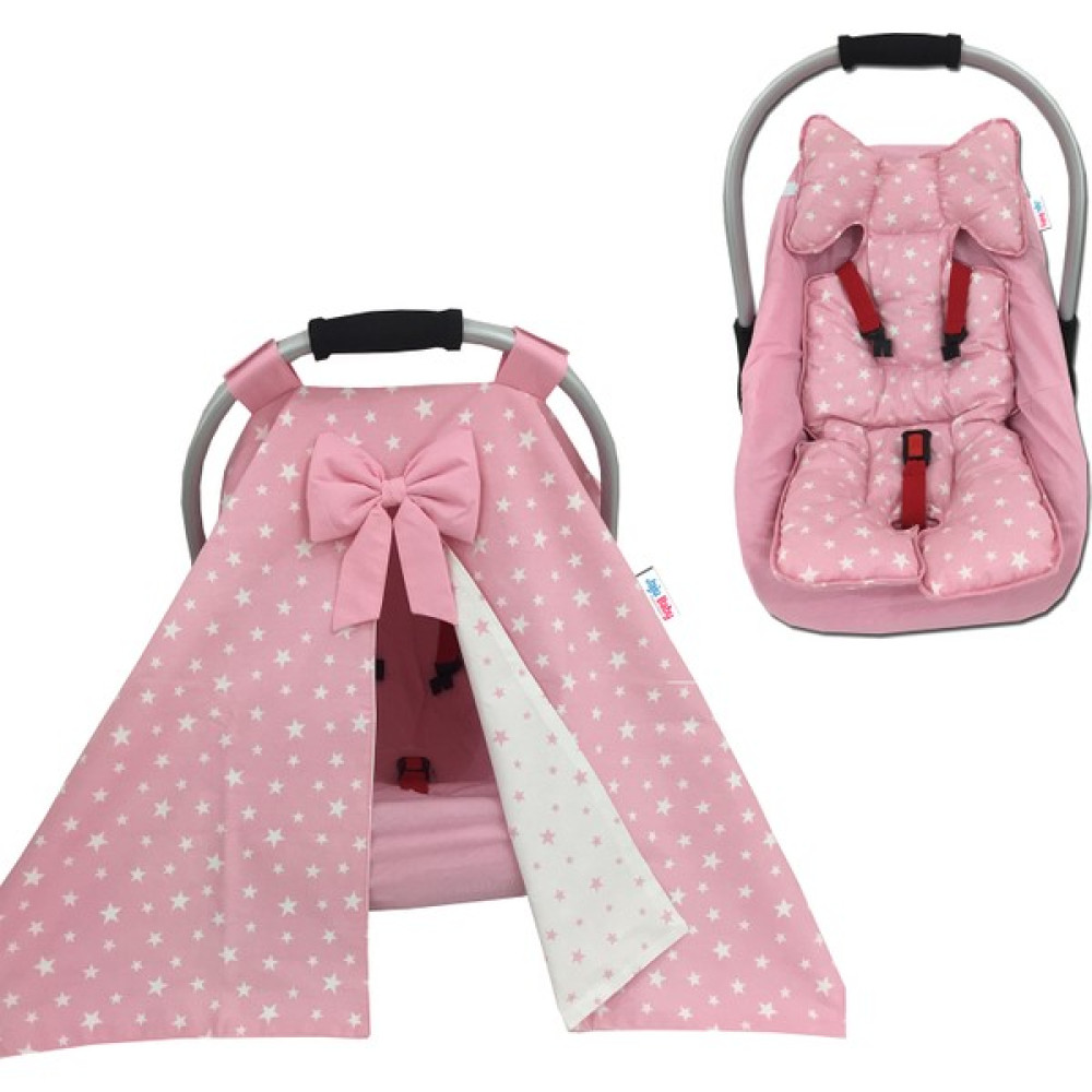 Jaju Baby Pembe Puset Örtüsü Çarşaf ve Puset Minderi 3'lü Set Bebek Arabası-Puset Aksesuarı Fiyatı