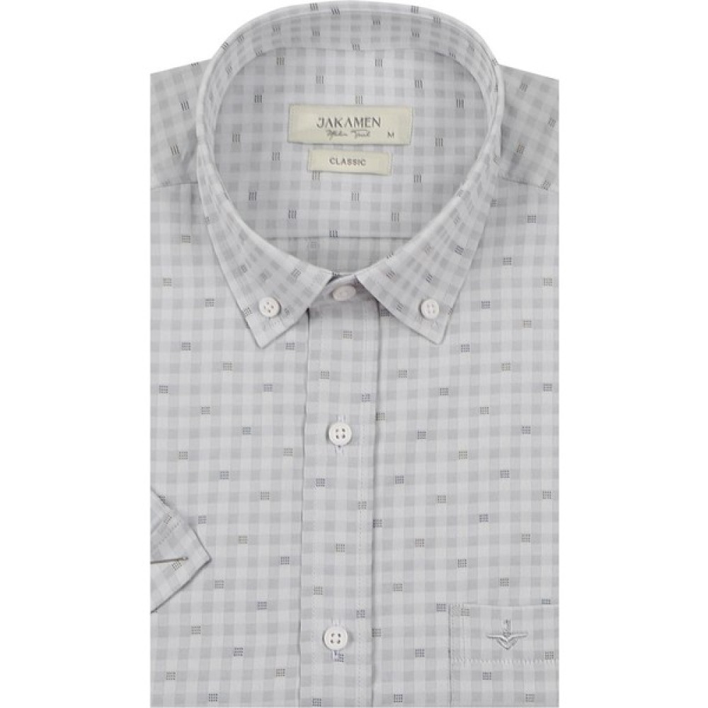 Jakamen Gri Classic Fit Üstten Düğmeli Gömlek Erkek Takım Elbise Fiyatı