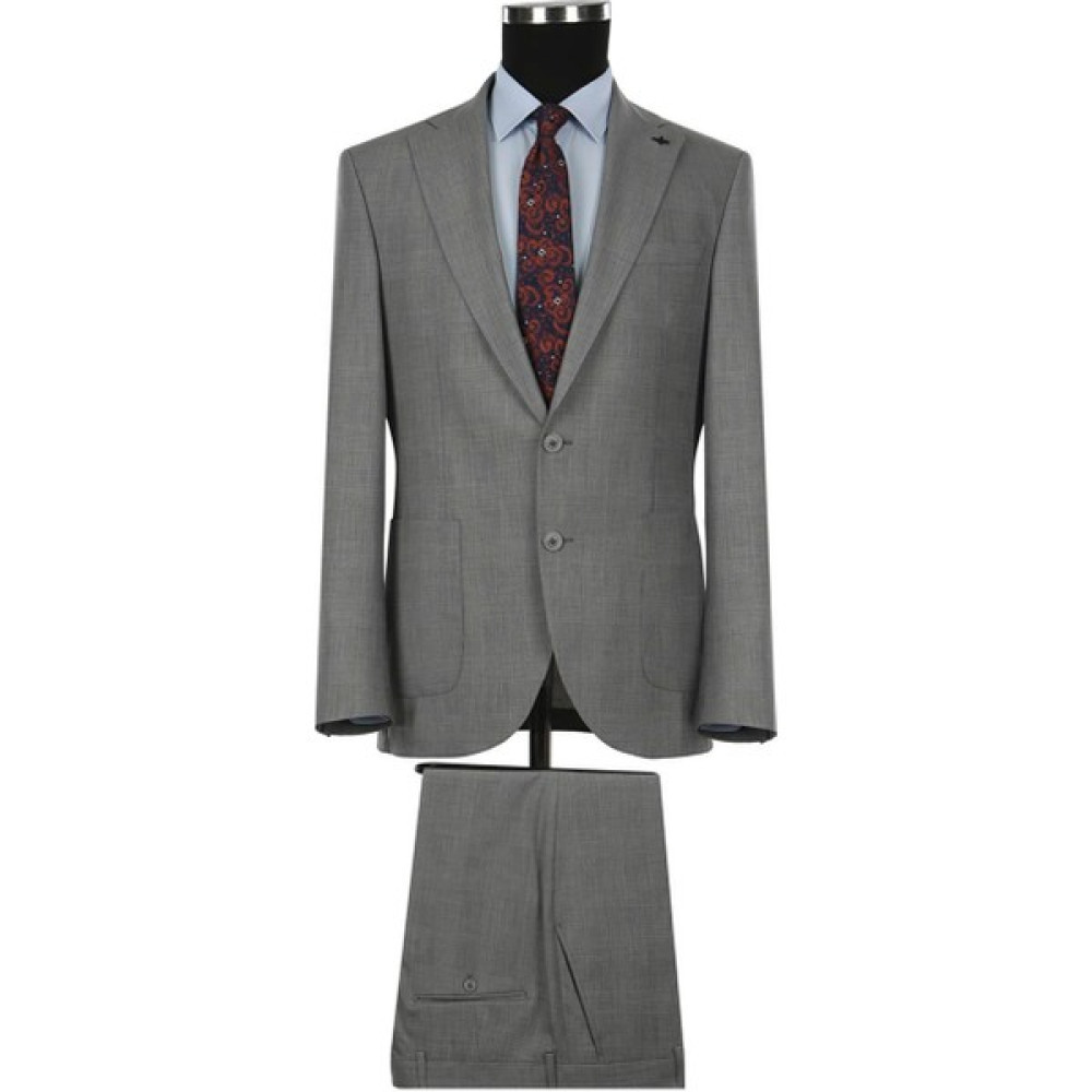 Jakamen Gri Slim Fit Mono Yaka Erkek Takım Elbise Erkek Takım Elbise Fiyatı