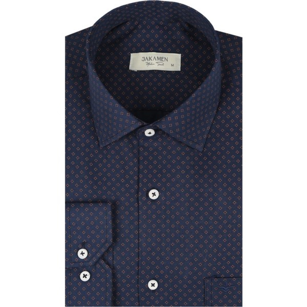 Jakamen Lacivert Classic Fit Polikat Gömlek Erkek Takım Elbise Fiyatı