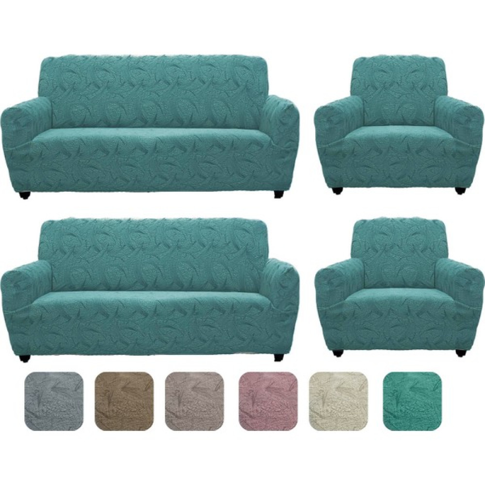 Jakarlı Sehra Desen 3 3 1 1 Lastikli Kanepe Örtüsü | Lastikli Koltuk Örtüsü | koltuk kılıfı Takımı - Mint - 180 x 230 cm Koltuk & Kanepe Örtüsü Fiyatı