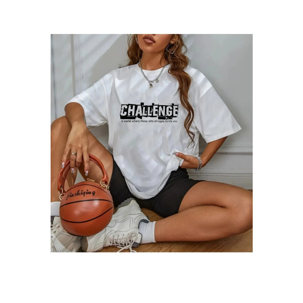 JAKARLI Unisex Challenge Rahat Kesim Oversize T-shirt XXL Beden Bayan T-shirt Fiyatı