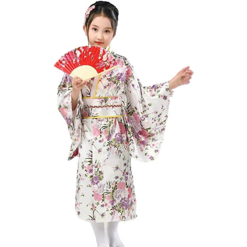 Janae Kemerli Desenli Japon Tarzı Çocuk Kimono S - Beyaz (Yurt Dışından) Oyuncak Fiyatı
