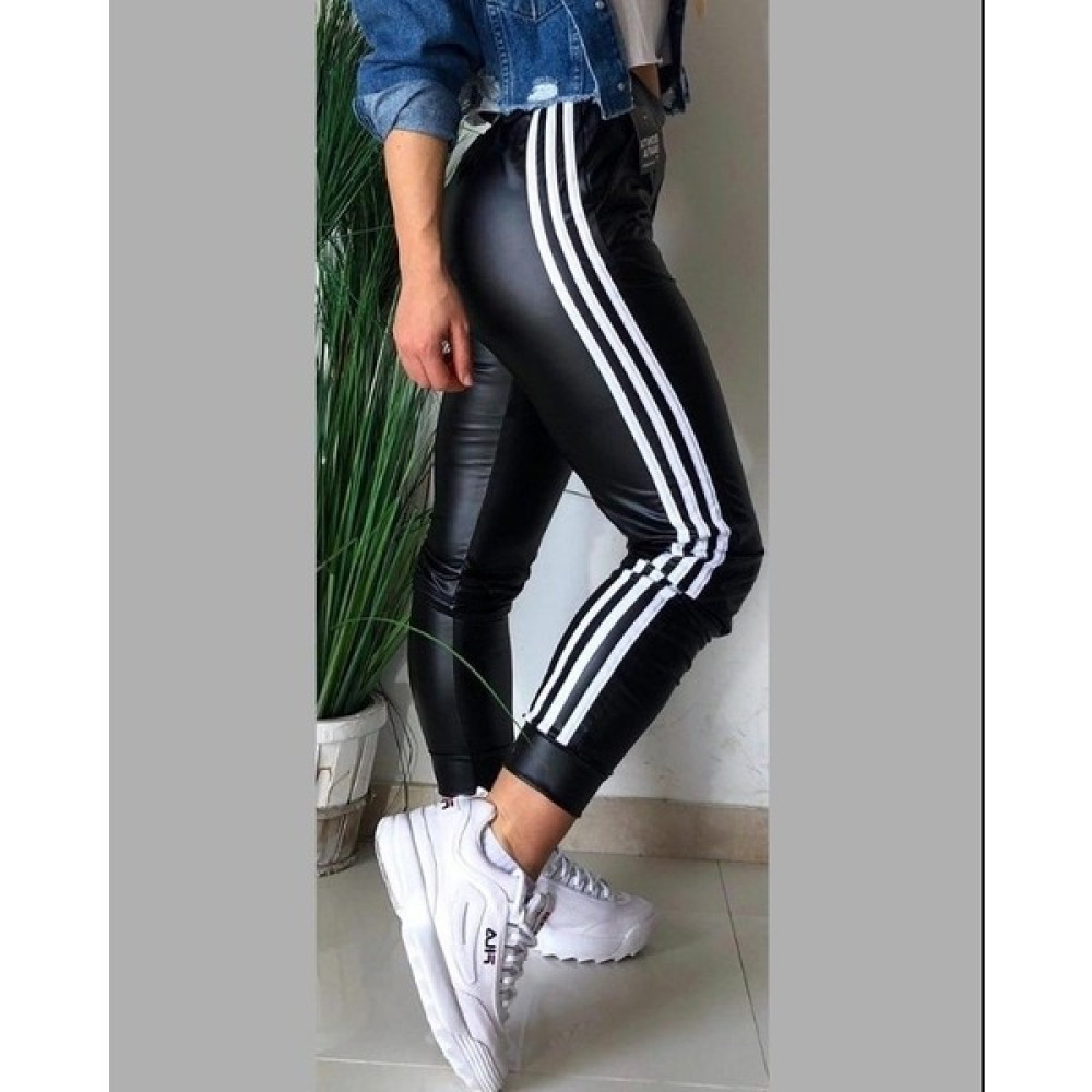 Jane's Yanı Üç Beyaz Şeritli Deri Pantolon Bayan Jeans / Kot Pantolon Fiyatı