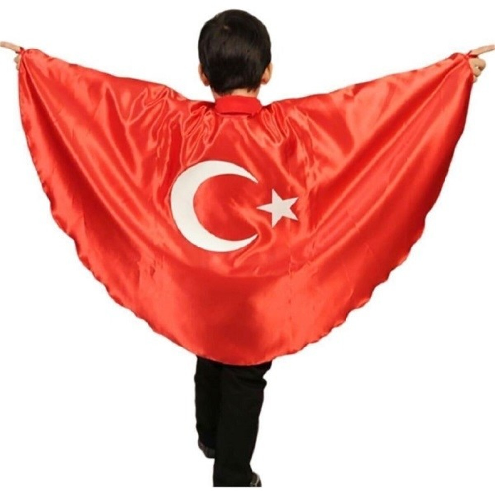 Janjan Kostüm Ay Yıldız Pelerin, Türk Bayrağı Pelerini 10 ADET - Beyaz Ve Kırmızı - 3 - 7 Yaş Oyuncak Fiyatı