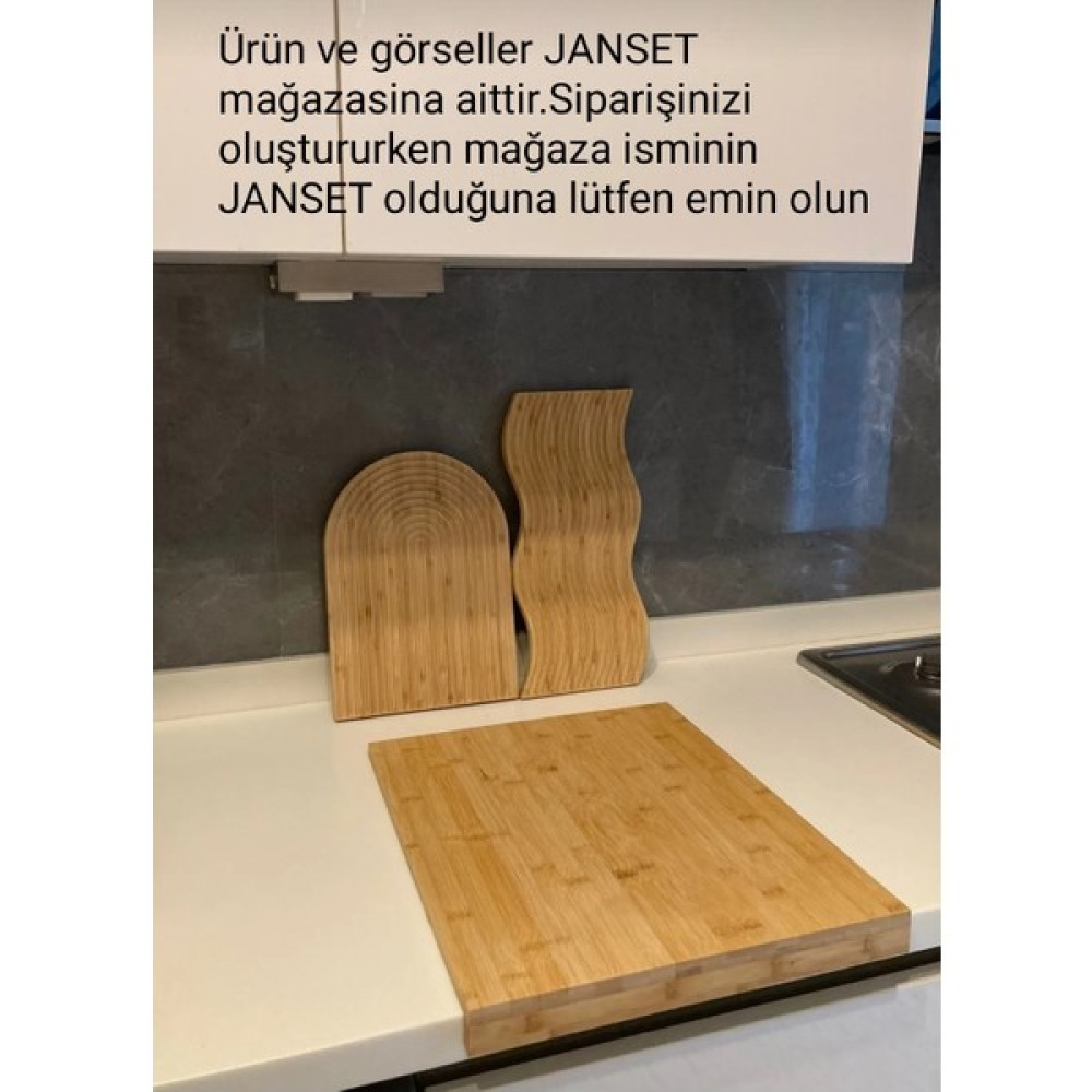 Janset Bambu Kenarlı Kesme Tahtası 45*38cm Kesme Tahtaları / Kesim Tablaları Fiyatı