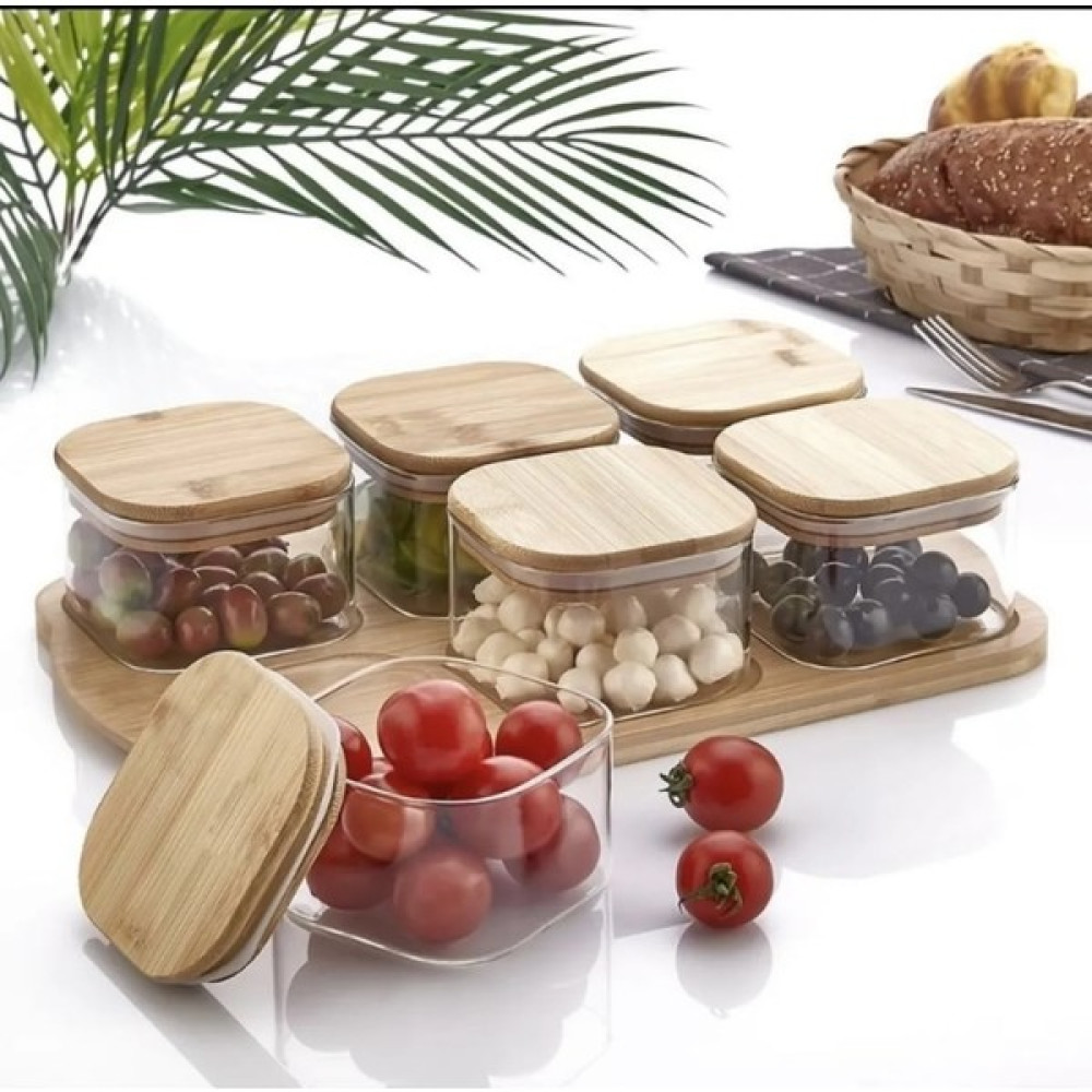 Janset Jansetkahvaltı Seti Cam,6lı Bambu Vakumlu Kapak Kahvaltı Takımı Fiyatı