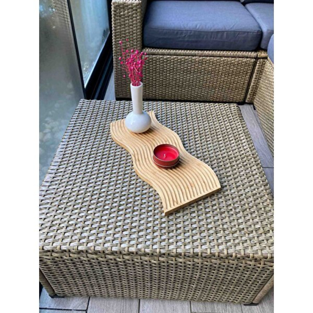 Janset Mien Bambu Dalgalı Sunumluk 40*20 Sunum Tabağı,bambu Dekor Mutfak Gereçleri Fiyatı