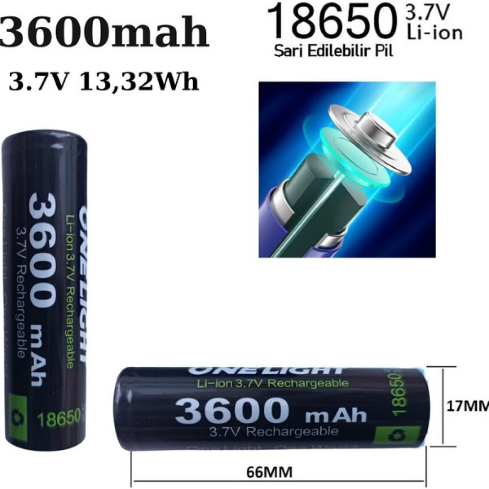 Janva 18650 Pil 3600 Mah 3,7V 13,32 Wh Şarjlı Lion Pil Yeni Üretim Kaliteli Tasarım Diğer Fiyatı
