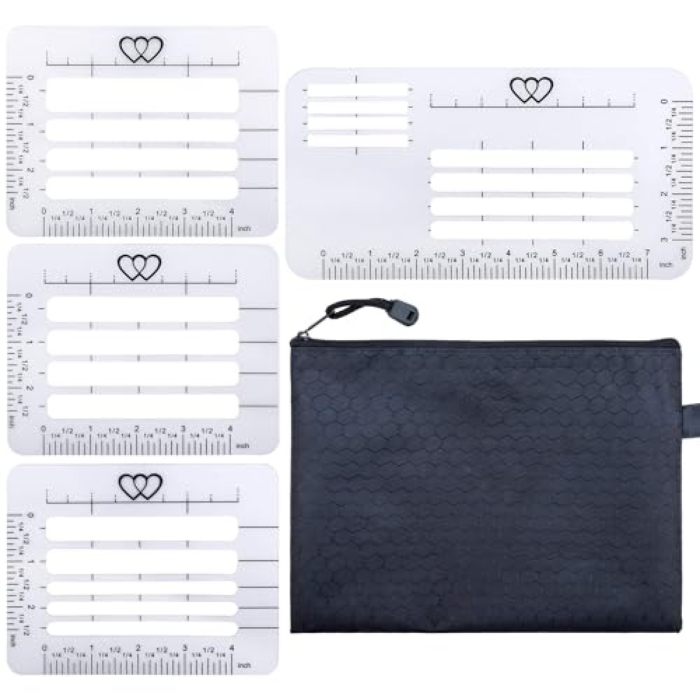 JANYUN 4 Style Envelope Addressing Guide Stencil, Templates Ruler Guide Straight Spacing Line Thank You Card for Mother's Day Valentine's Day Scrapbooking Template Journal Lettering Writing