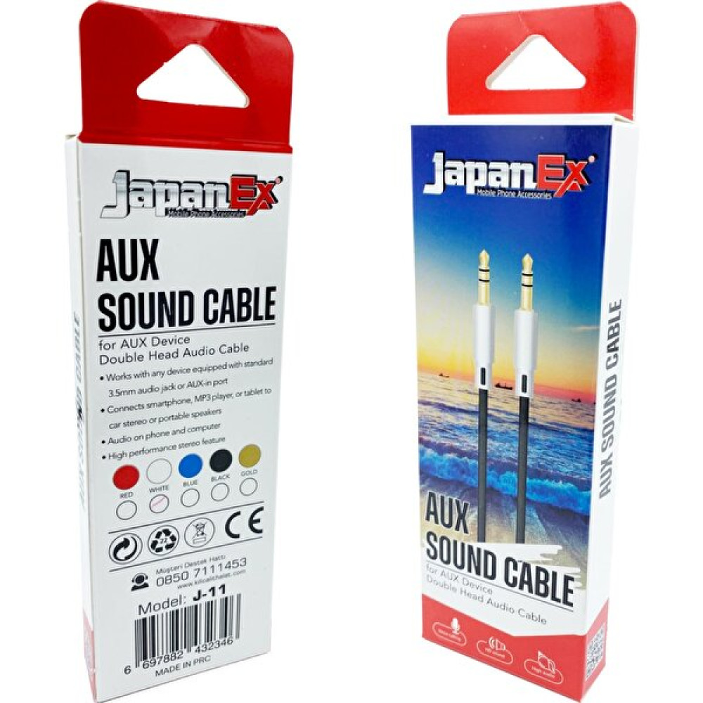 Japanex 3,5 mm Hasır Örgülü Aux Kablosu Cep Telefonu Kablosu Fiyatı