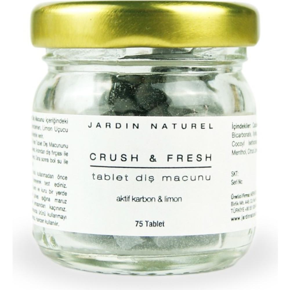 Jardin Naturel Crush & Fresh | Tablet Diş Macunu Aktif Karbon&Limon Diş Macunları Fiyatı