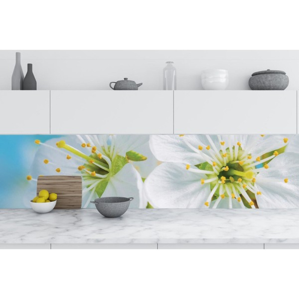 Jasmin2020 Mutfak Tezgah Arası Folyo Kaplama Beyaz Çiçekler - 60 x 400 cm - Renkli Yapı Kimyasalları & Yapıştırıcılar Fiyatı