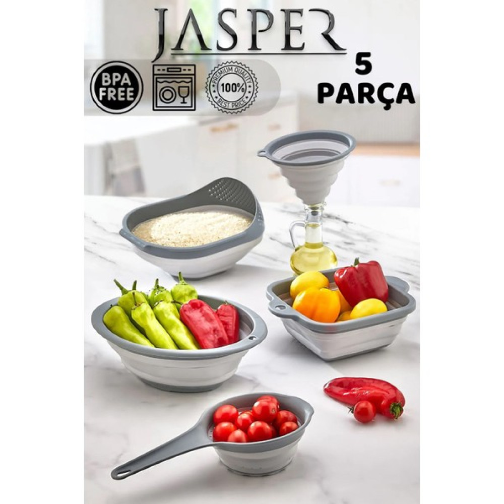 Jasper JPR-0108 5'li Akordiyon Katlanır Süzgeç Mutfak Çeyiz Seti Oto Boyaları Fiyatı