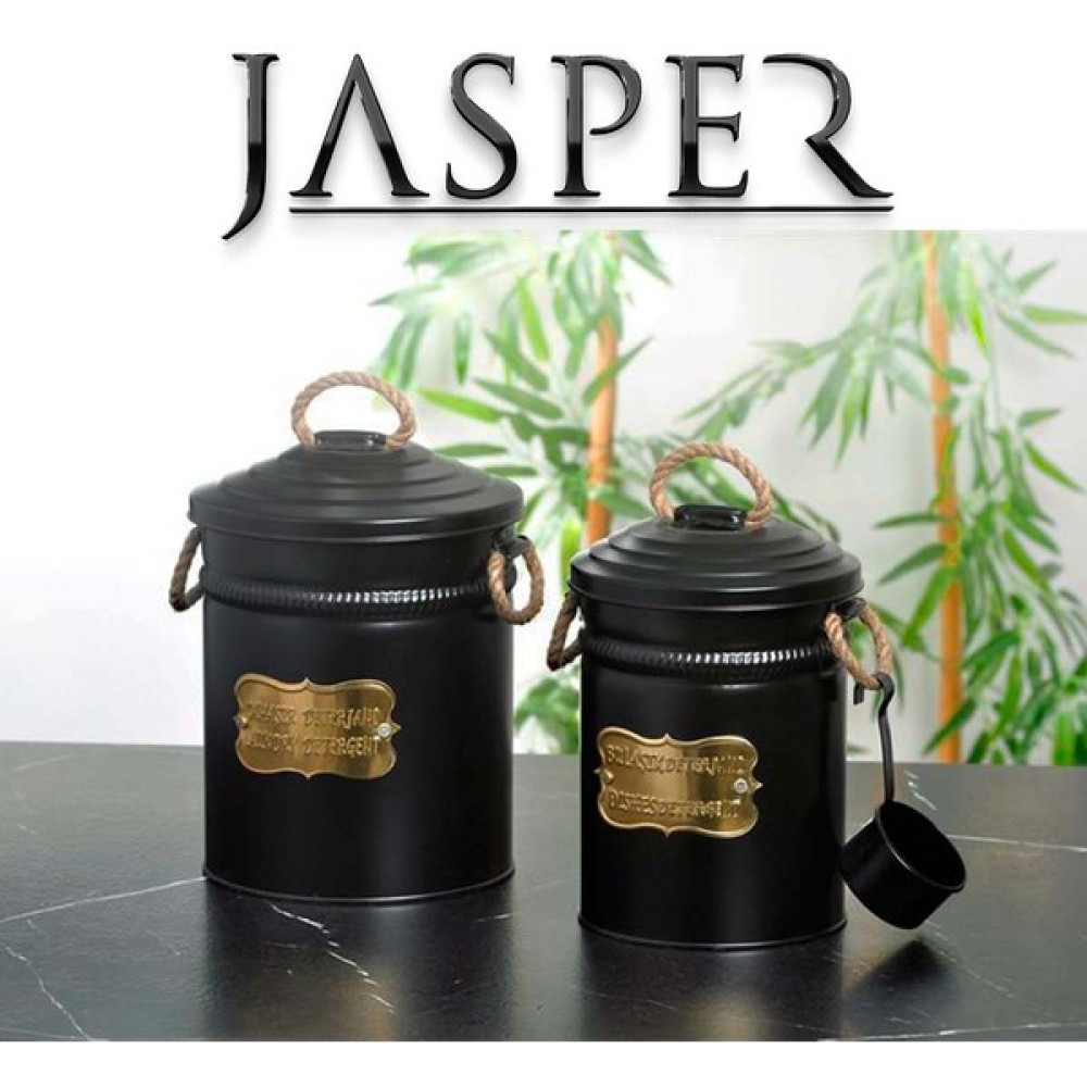 Jasper JPR-820 Yıldıray Metal 2'li Galvaniz Siyah Renk Ölçekli Bulaşık Deterjan Kutusu Eşya Saklama Kutusu Fiyatı