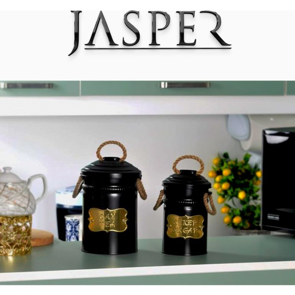Jasper Saklama Kutusu Dekoratif Siyah Çay ve Şeker Kutusu 2'li Saklama Kapları Fiyatı