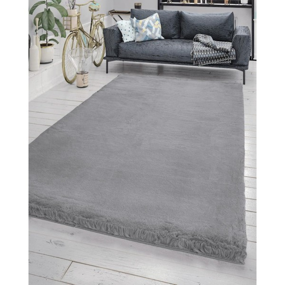 Jassrug Fuzzy Kürk Halı 80 x 150 cm Gri - ​80 x 150 cm Salon Halısı Fiyatı