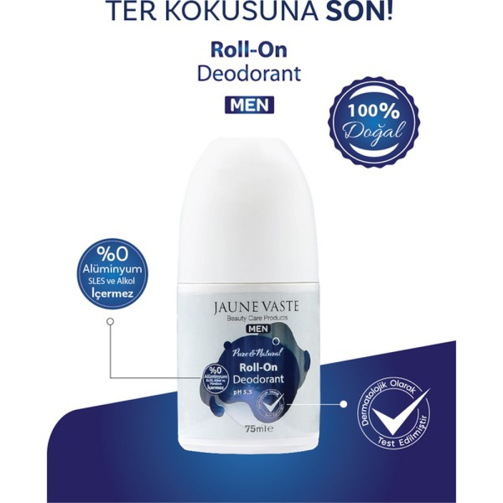 Jaune Vaste Doğal Roll On Erkekler Için 75 ml Alüminyum Sles Içermez Deodorantlar Fiyatı
