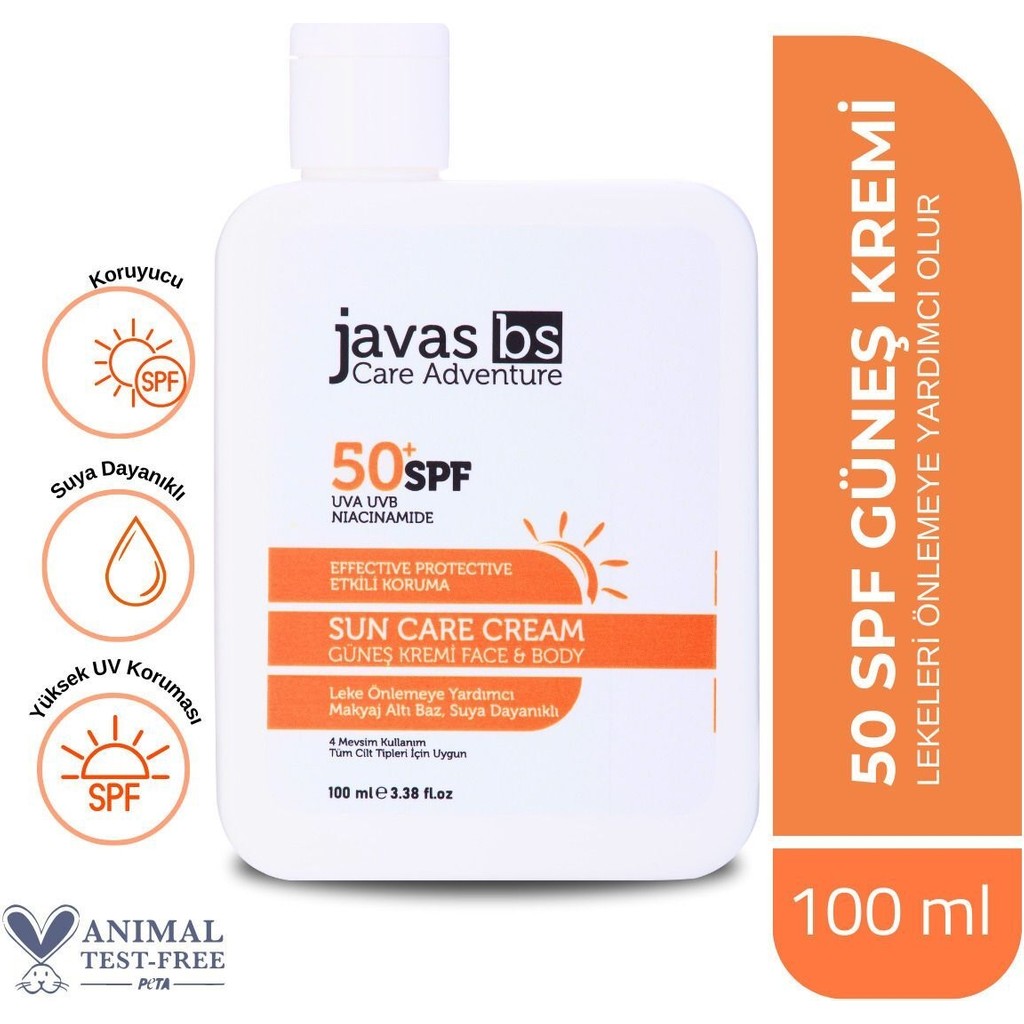 Javas Bs SPF 50 Güneş Kremi 100 ml – Nemlendirici, Sade Formüllü, Tüm Cilt Tiplerine Uygun Yüksek Koruma Gündüz Kremleri Fiyatı