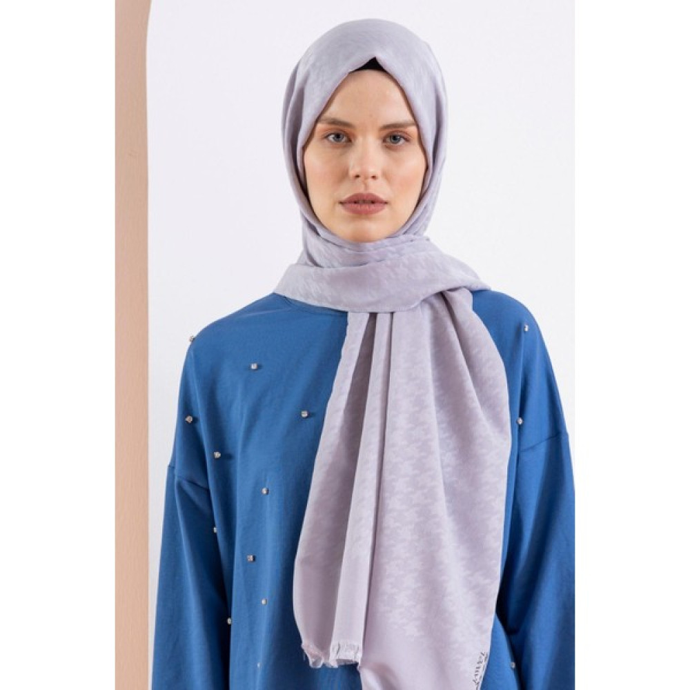 Jawel Kadın Kazayağı Desenli Pamuklu Kırışmaz Şal 185*70 cm Şal / Fular & Eşarp Fiyatı