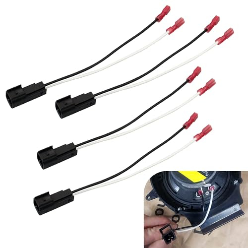 JawGrew Car Speaker Connector Harnesses, Audio Speaker Harness Plug Adapter, Plug-and-Play Flame Retardant Connector Replace OE 72-5600, Compatible with Ford Lincoln Mercury Mazda (Black)