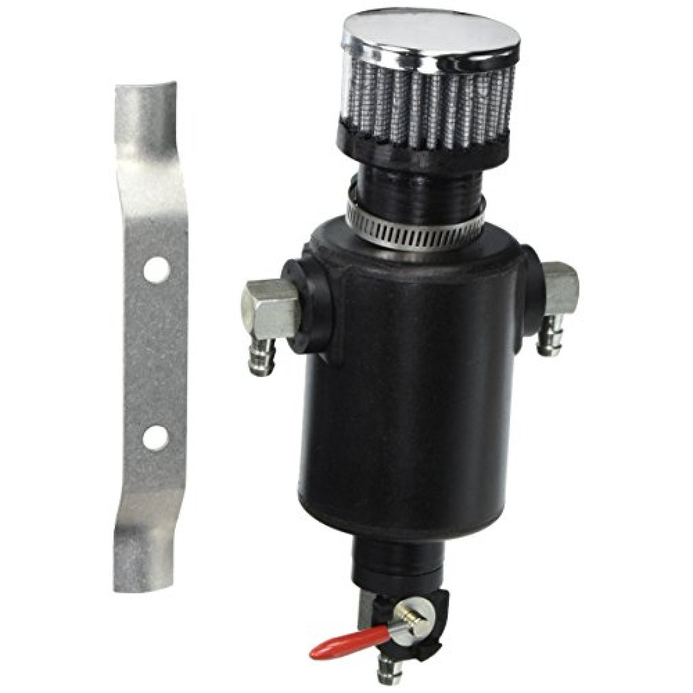 Jaz Products 605-325-01 Black Mini Breather Tank with 0.25" Fittings