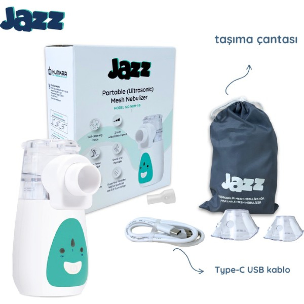Jazz Taşınabilir (Ultrasonik) Mesh Nebulizatör - Beyaz Diğer Fiyatı