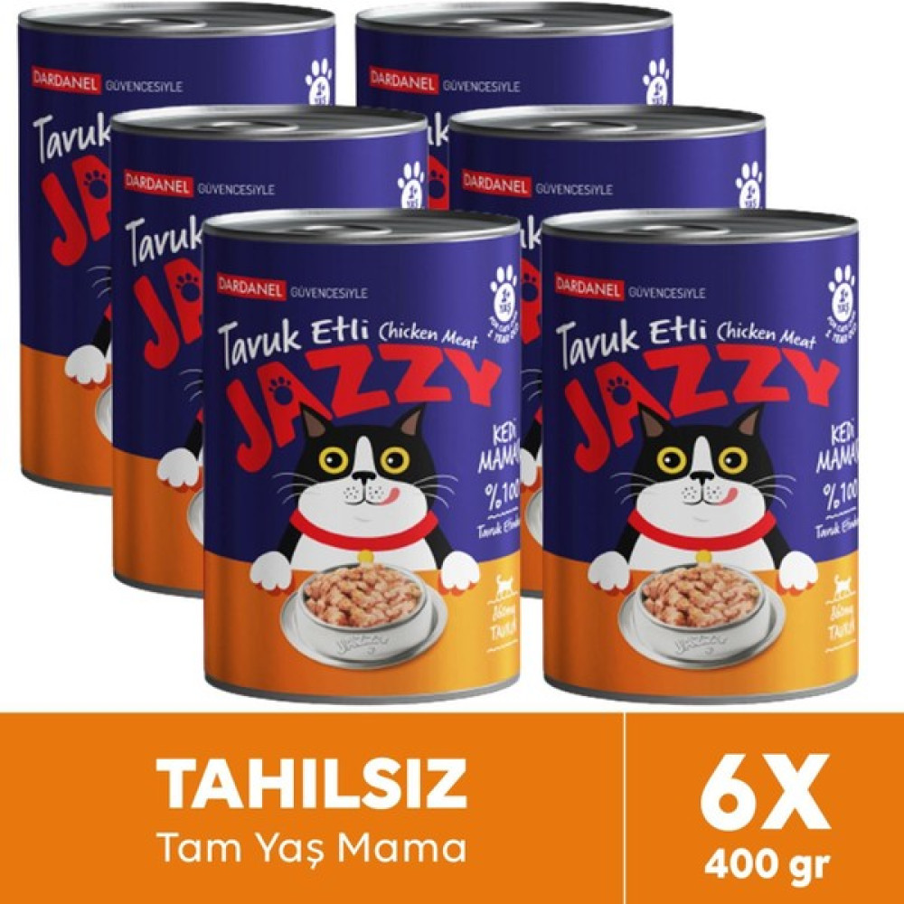 Jazzy Dardanel Kedi Konservesi Tavuklu 400 gr x 6 Adet Evcil Hayvan Ürünleri Fiyatı
