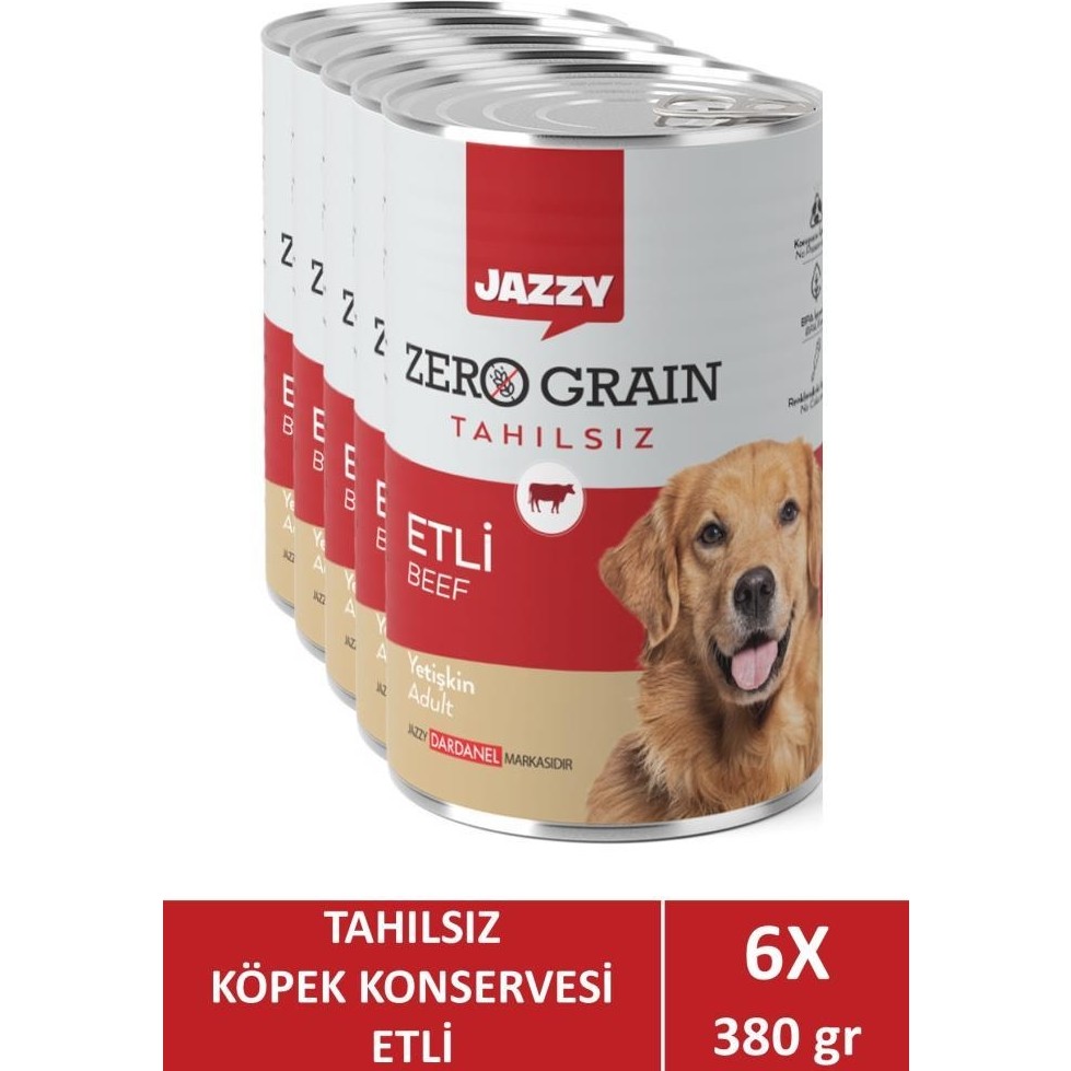 Jazzy Zero Grain Yetişkin Köpek Etli 380 gr x 6 Adet Evcil Hayvan Ürünleri Fiyatı