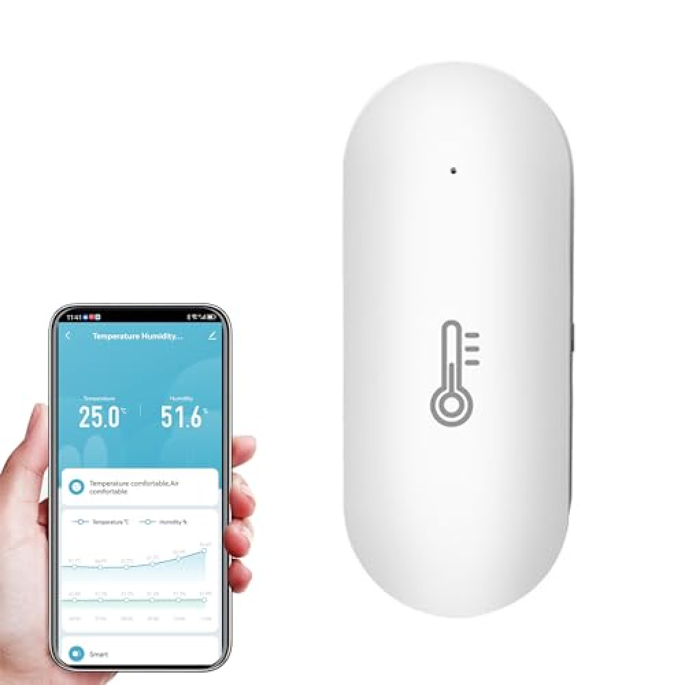 JCHENG Temperature Humidity Sensor for TUYA Zigbee Gateway Exclusively- Remote Monitoring, Extended Battery Life, App Control, Smart Home Automation