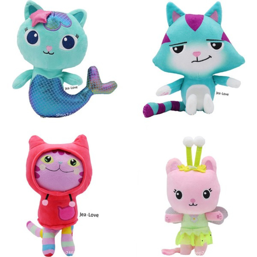 Jea Love 4 Adet Gabby's Dollhouse Peluş Oyuncaklar Çocuk Hediyeleri Bebek (Yurt Dışından) - Renkli - 25 cm Peluş Oyuncaklar Fiyatı
