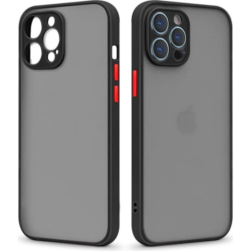 Jeaks Apple iPhone 13 Pro Max Kılıf Buzlu Mat Parmak Izi Yapmaz Kamera Korumalı Renkli Tuşlu Kapak Hux - Siyah - iP 13 Pro Max Cep Telefonu Kılıfı Fiyatı