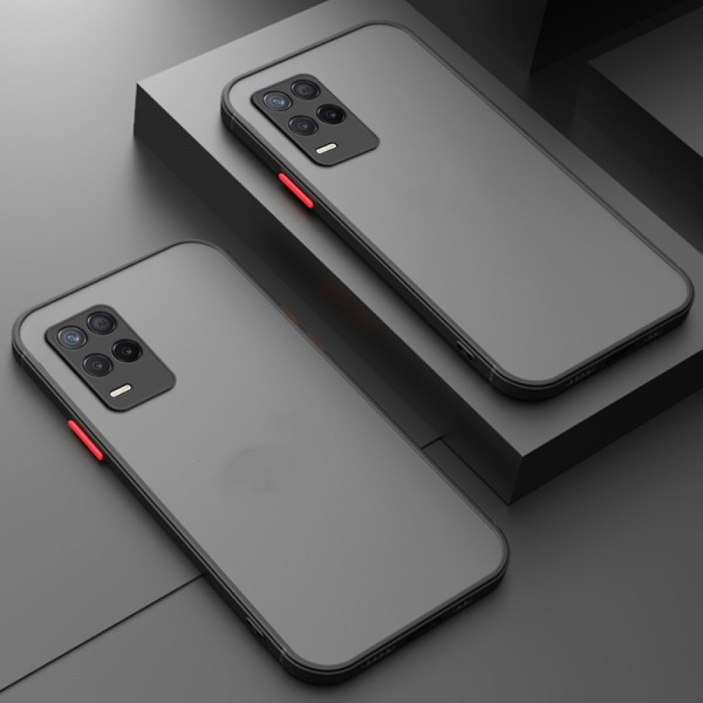 Jeaks Realme 8 Kılıf Buzlu Mat Parmak Izi Yapmaz Kamera Korumalı Renkli Tuşlu Kapak Hux - Siyah Cep Telefonu Kılıfı Fiyatı