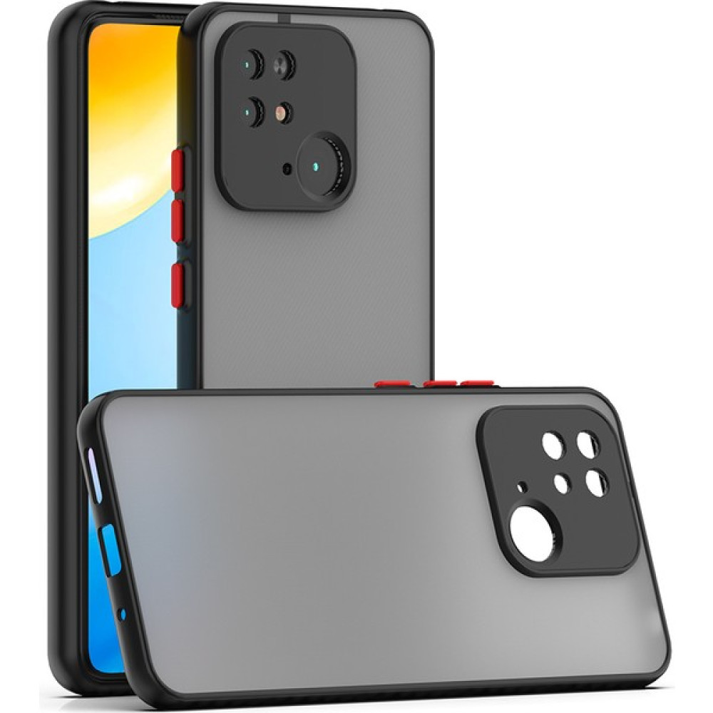 Jeaks Xiaomi Redmi 10C Kılıf Buzlu Mat Parmak Izi Yapmaz Kamera Korumalı Renkli Tuşlu Kapak Hux - Siyah Cep Telefonu Kılıfı Fiyatı