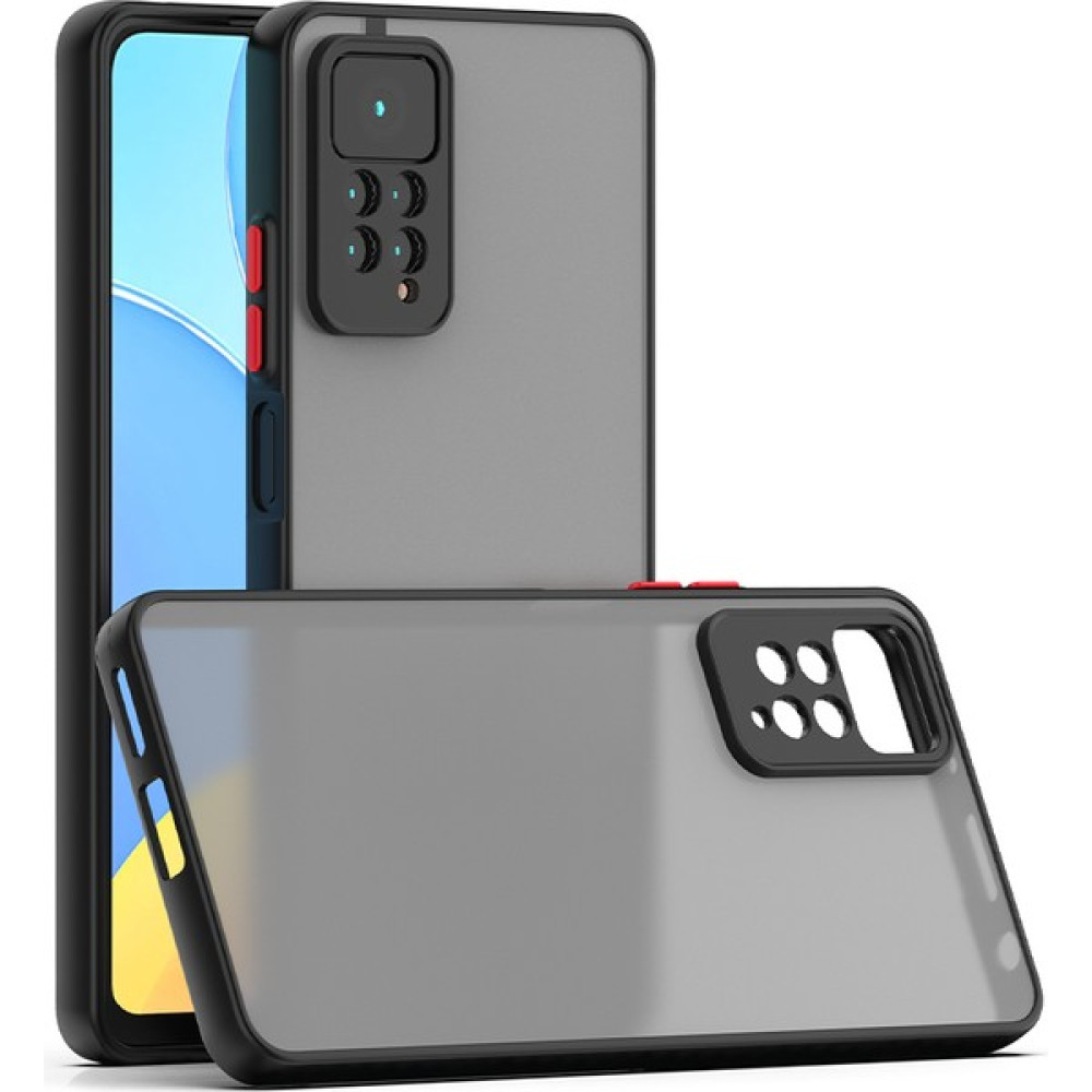 Jeaks Xiaomi Redmi Note 11 Pro Kılıf Buzlu Mat Parmak Izi Yapmaz Kamera Korumalı Renkli Tuşlu Kapak Hux - Siyah - RM Note 11 Pro Cep Telefonu Kılıfı Fiyatı