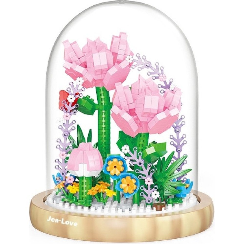 JeaLove Jea·love Flower Serisi Montajlı Yapı Taşları (Şeffaf Kapak + Ahşap Taban) (Yurt Dışından) - ABS Legolar ( Yapım Oyuncakları ) Fiyatı