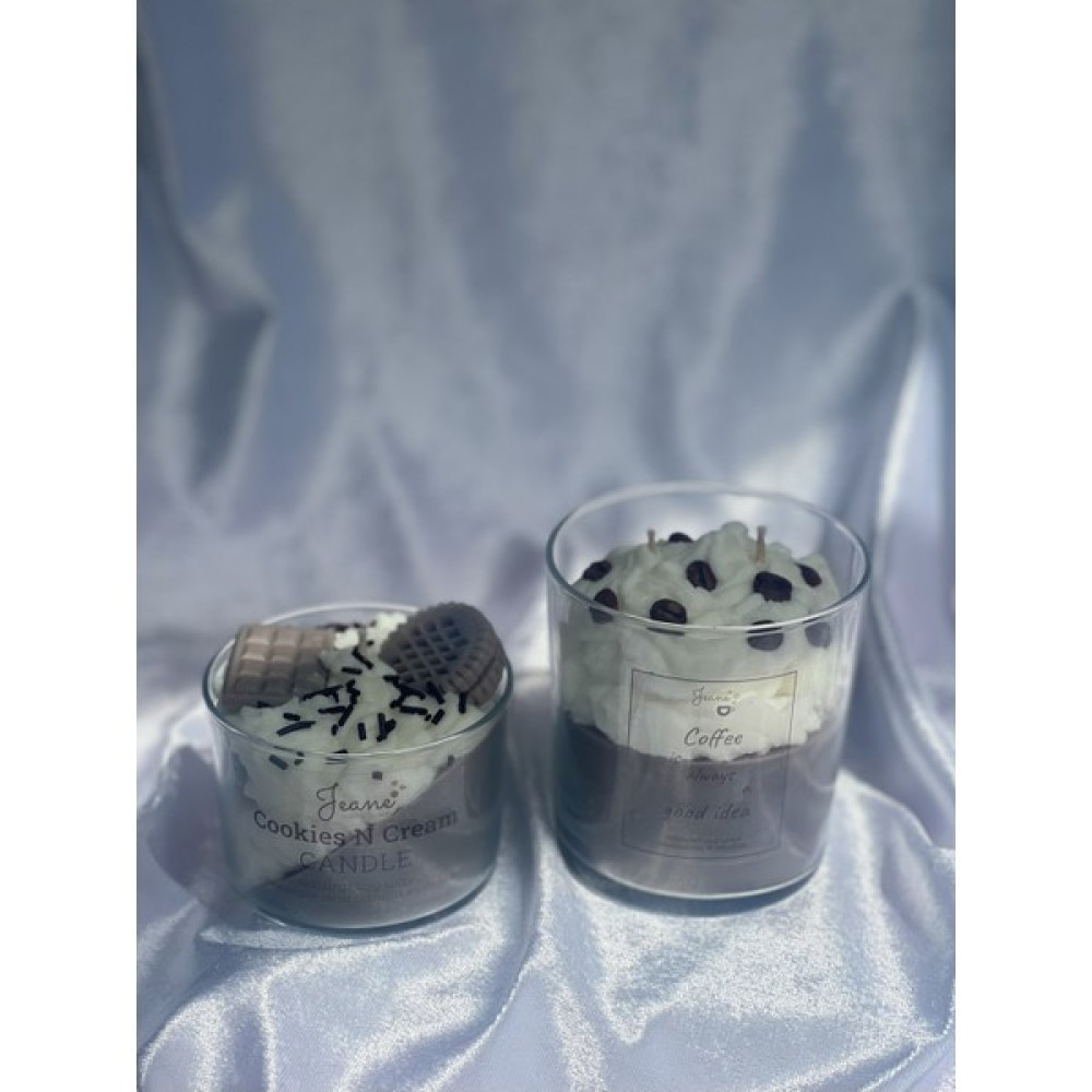 Jeane Home Decor Ikili Better Together Friends Kahve Kurabiye Ikili Vanilya Çikolata Vegan Soya Mum - Beyaz Dekoratif Mum Fiyatı
