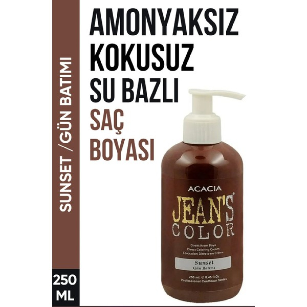 Jean's Color Amonyaksız Gün Batımı Renkli Saç Boyası 250ML. Kokusuz suz bazlı Sun Set hair dye Balyaj Saç Boyası Fiyatı